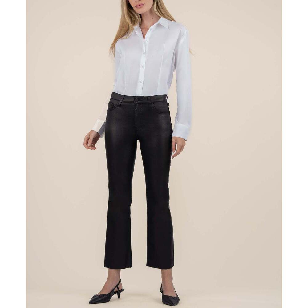 Kut from the Kloth Kelsey Coated High Rise Ankle Flare Size 6  / Black.

NWT